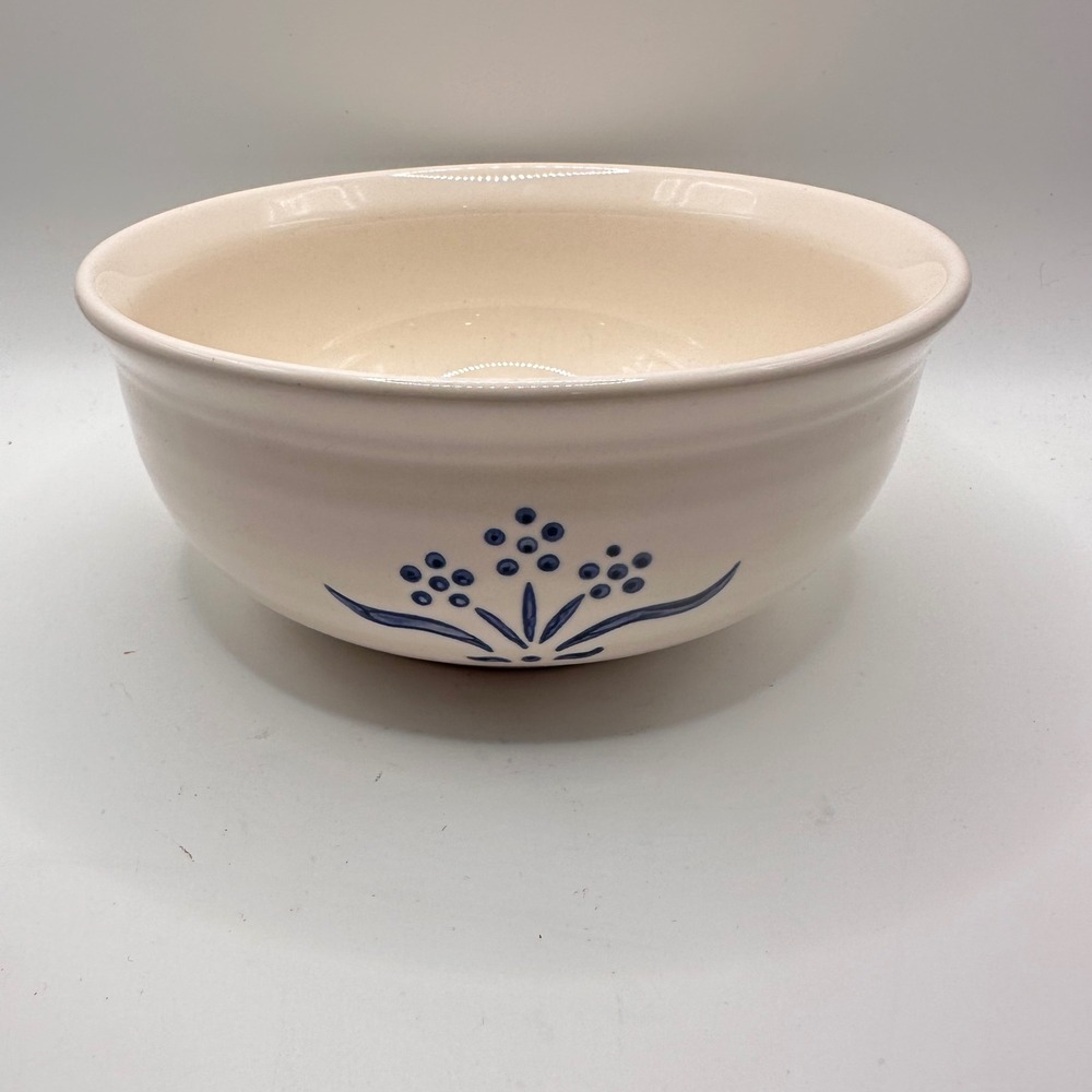 Pfaltzgraff Yorktowne Blue Floral Cream Stoneware Mixing Serving Bowl 6.5 Inch
